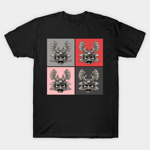 Japanese Mask Samurai Warrior Retro Japan Pop Art Streetwear Urban 544 T-Shirt by dvongart